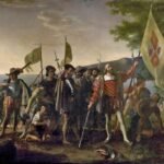 Pintura de John Vanderlyn que representa la llegada de Cristóbal Colón a Guanahani el 12 de octubre de 1492